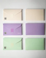 Сет од три мали плика во микс бои виолетова, мента и крем - Image 7